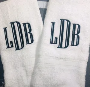 Personalized Monogram Bath Towel Sets ,Wedding Gifts,Bathroom Decor