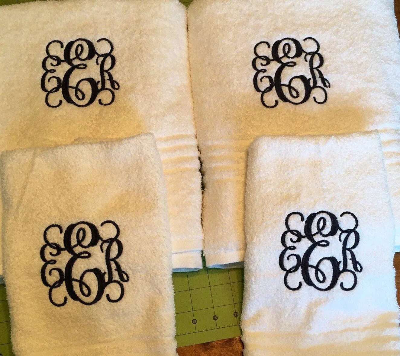 Personalized Monogram Bath Towel Sets ,Wedding Gifts,Bathroom Decor