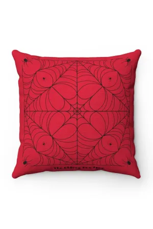 Picnic in the Park Spiderweb Polyester Square Pillow