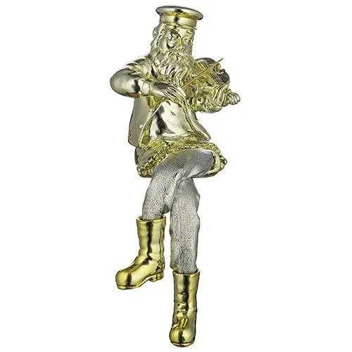 Polyresin Hassidic Figurine, Cloth Legs 14 Cm- Fiddler