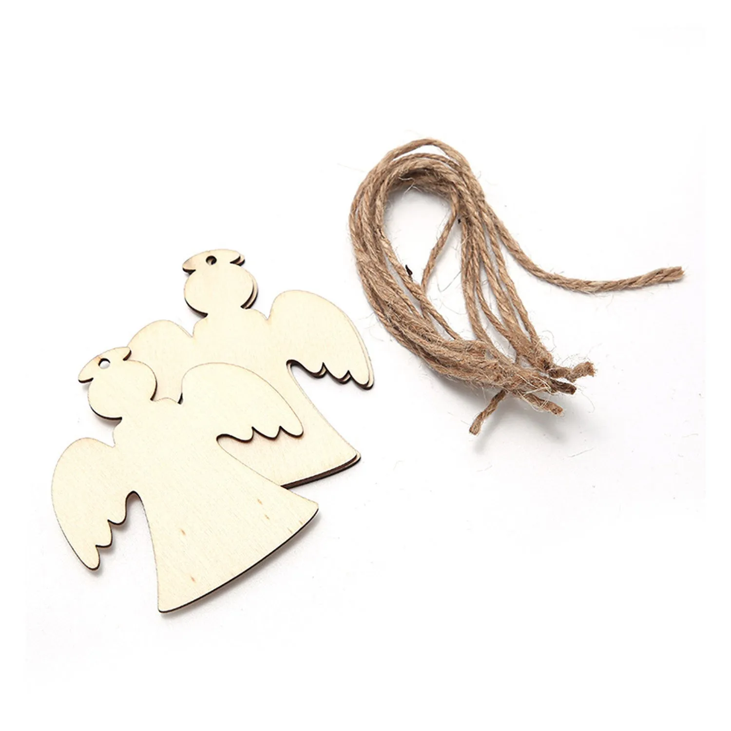 Poppy Crafts Wooden Ornaments Set - Christmas Collection - Angel