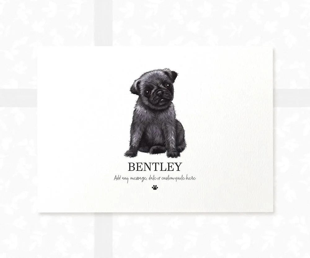 Pug Personalised Pet Name Print