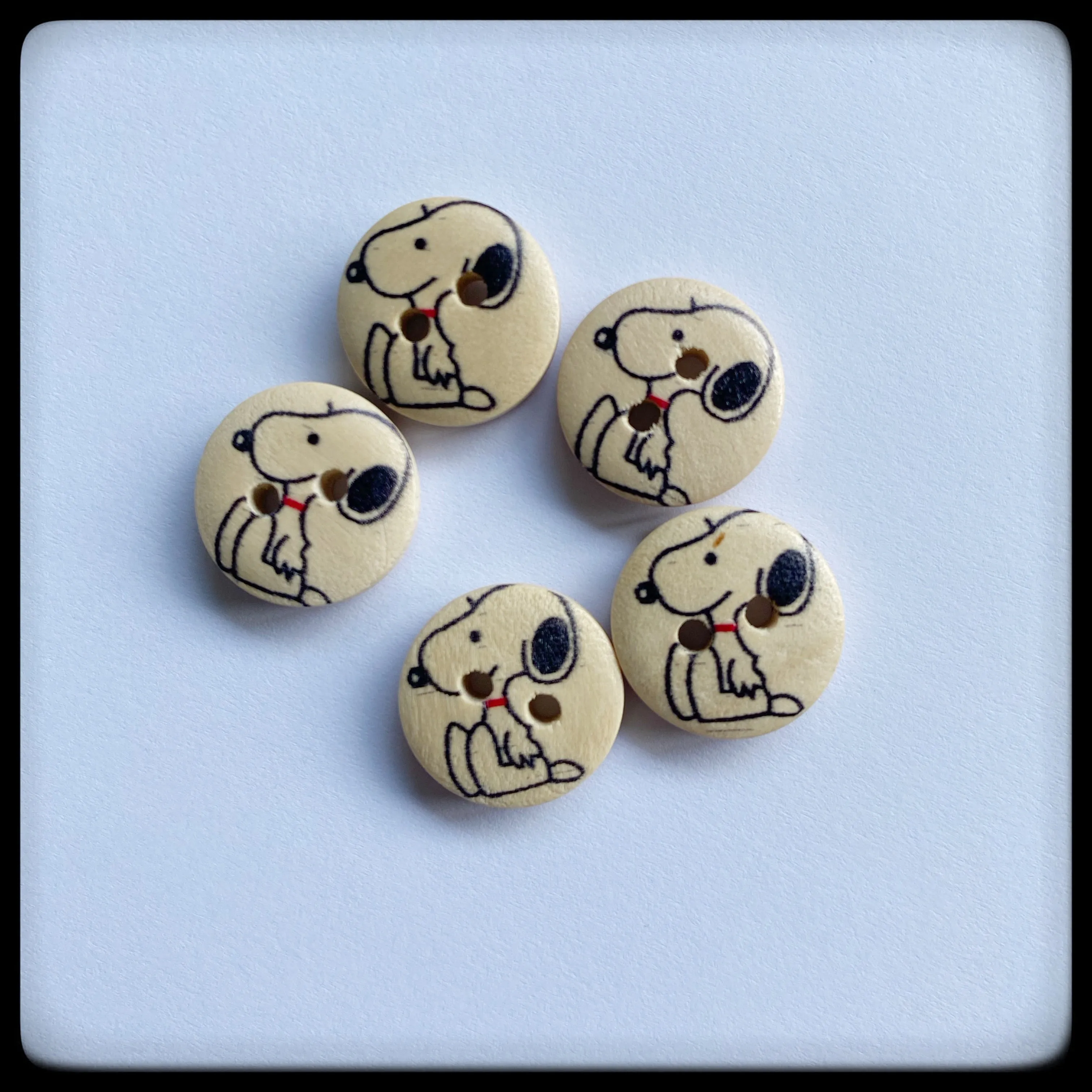 "Dog" wooden baby buttons