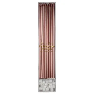 Rose Gold Long Candles (x 16)