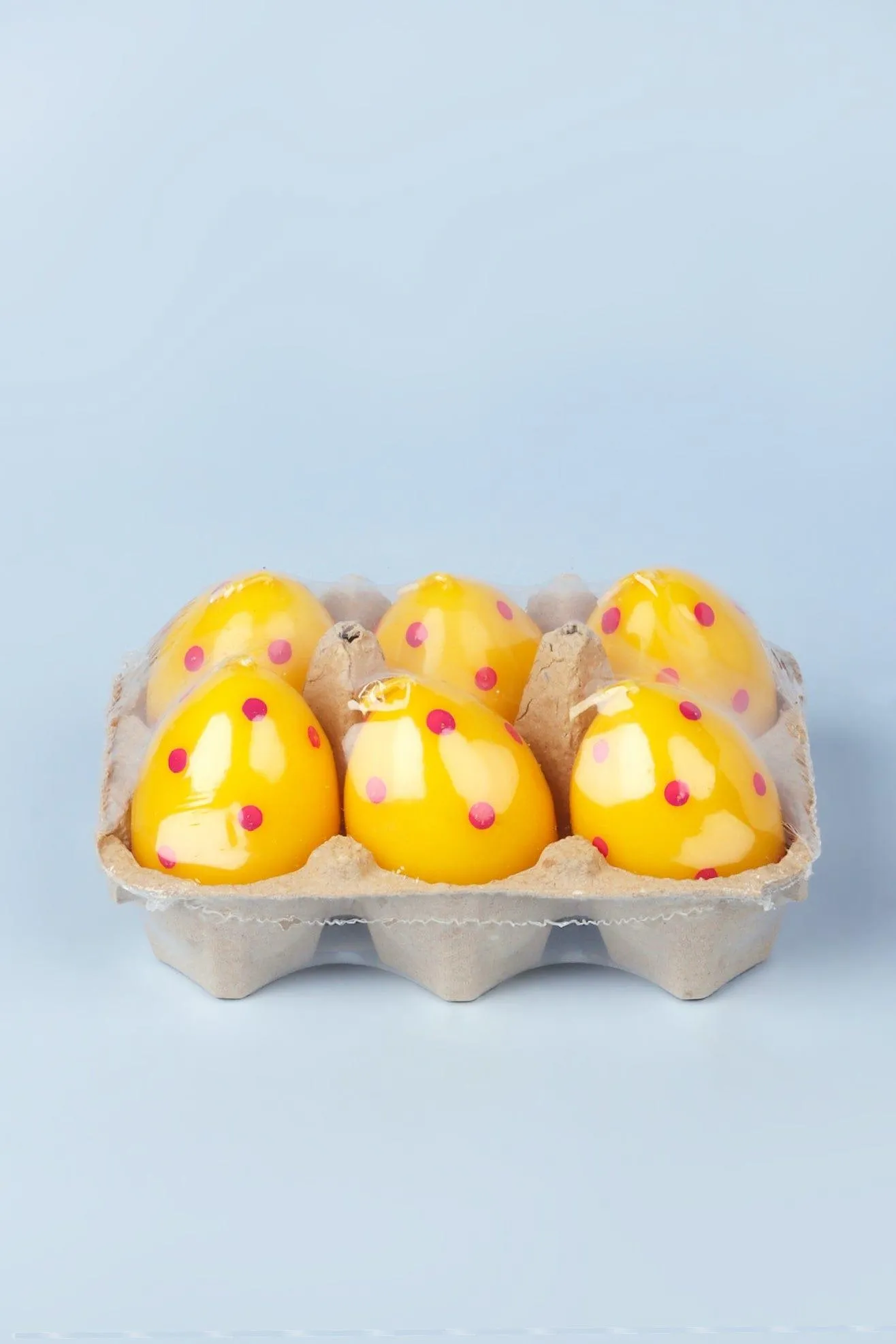 Set of 6 Easter Egg Candles - Yellow