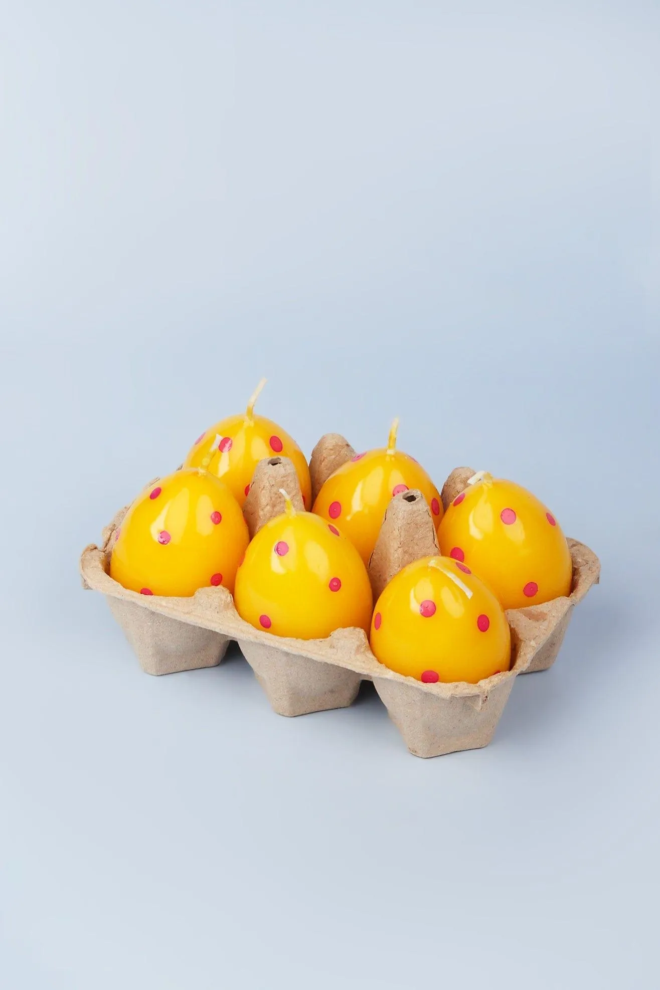 Set of 6 Easter Egg Candles - Yellow