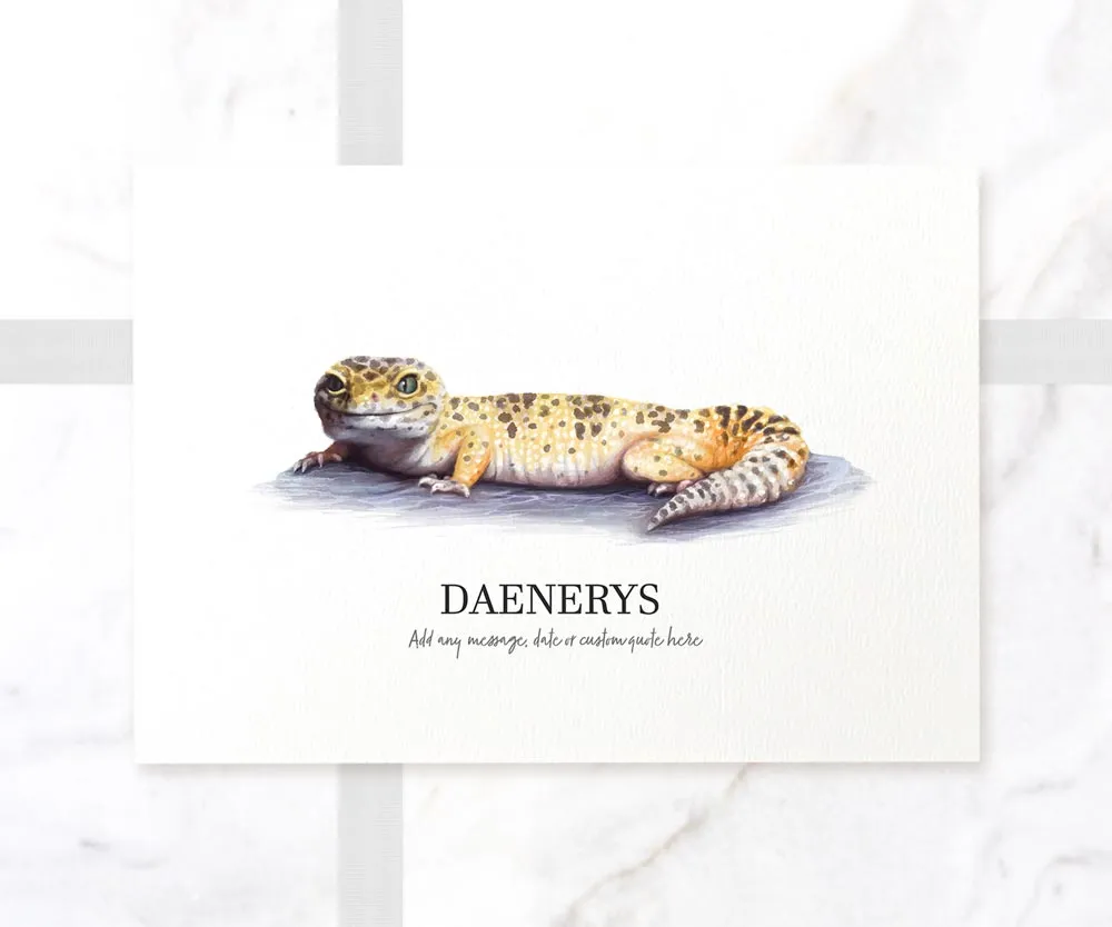 Spotted Leopard Gecko Personalised Print