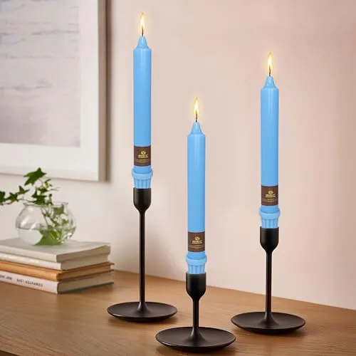 Taper Candle Blue Candlesticks Odorless Candles 8 INCH Cute Candle Stick Long Tapered Candles Smokeless Candle for Home Weddings Festive Gifts