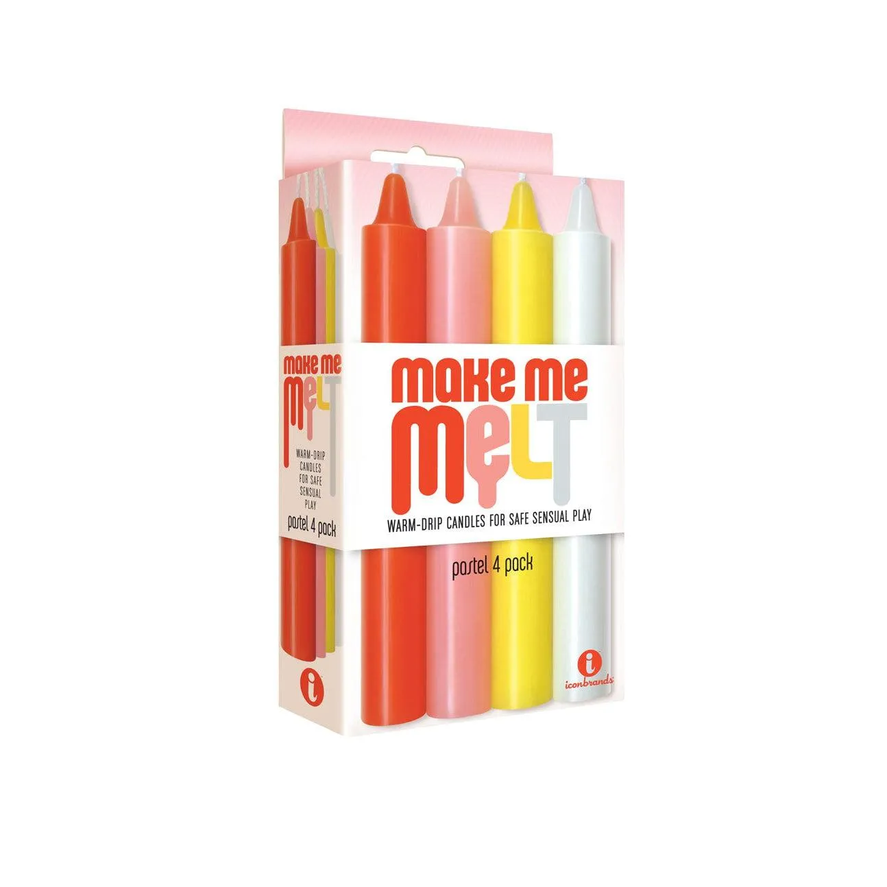 The 9's Make Me Melt Sensual Warm-Drip Candles 4 Pack - Pastel