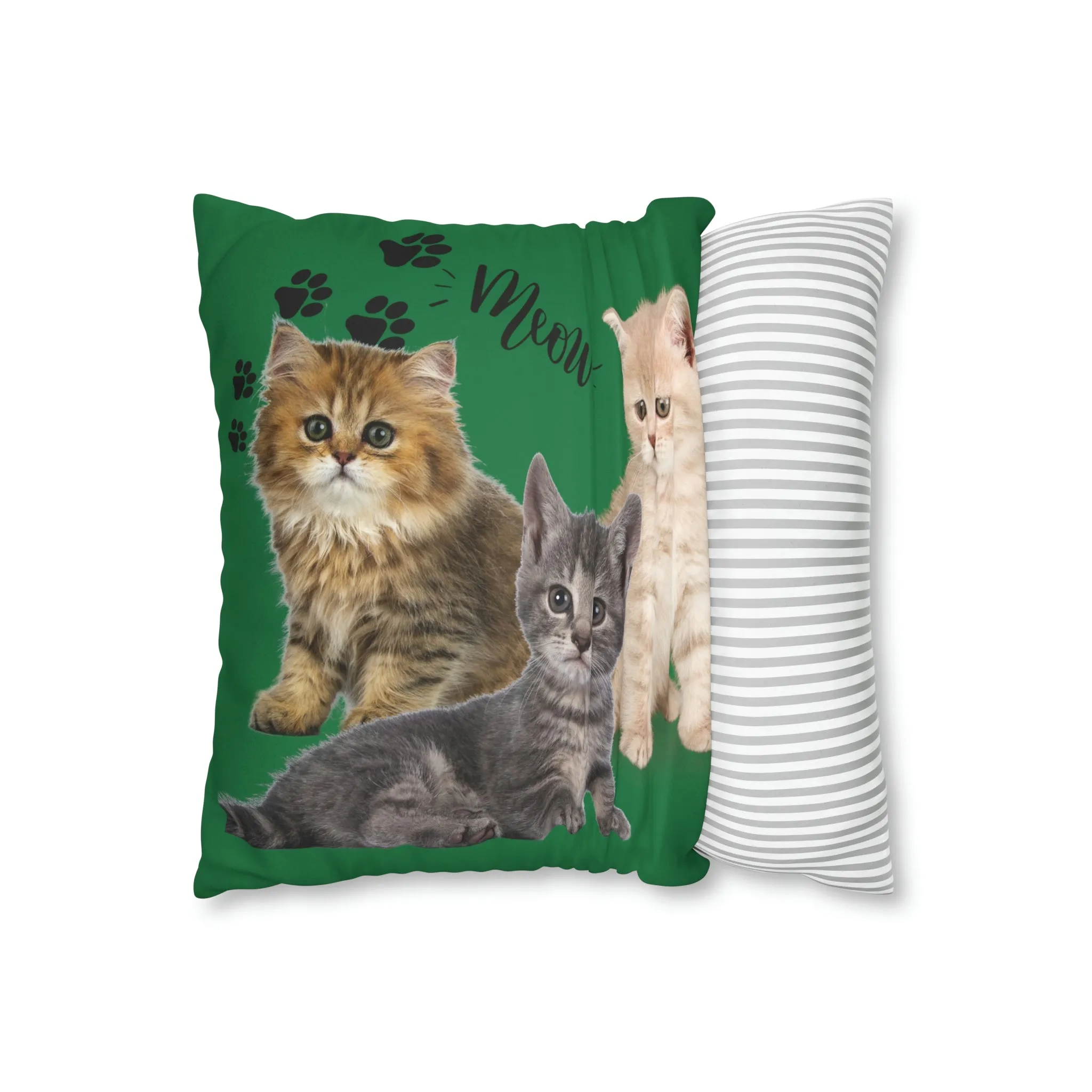 Three Persian Cats Meow POD Cat  Faux Suede Square Pillow Case