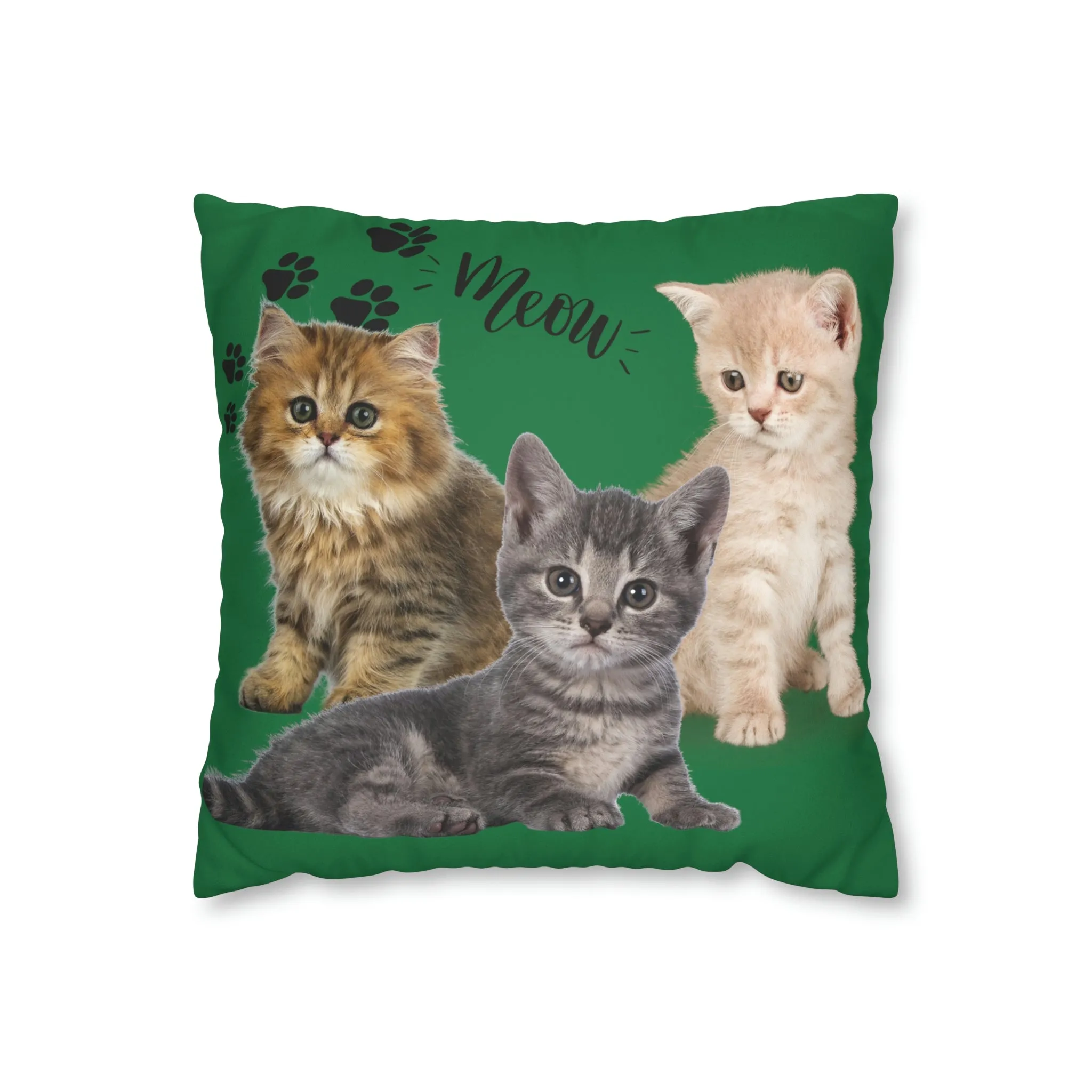 Three Persian Cats Meow POD Cat  Faux Suede Square Pillow Case