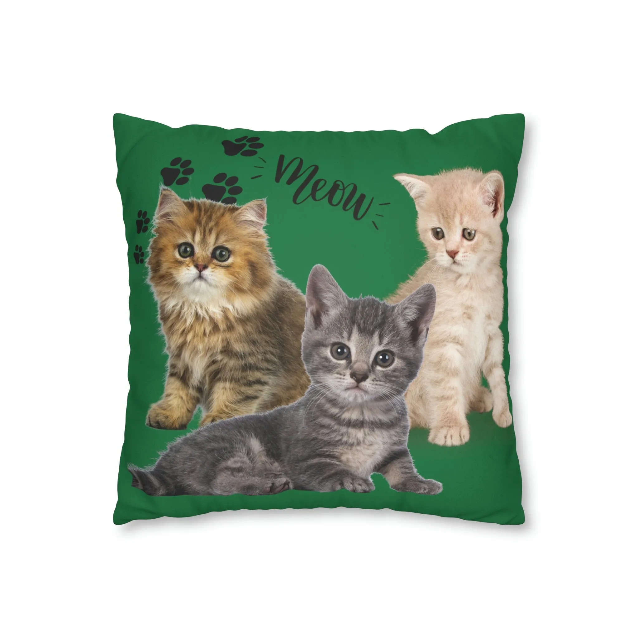 Three Persian Cats Meow POD Cat  Faux Suede Square Pillow Case