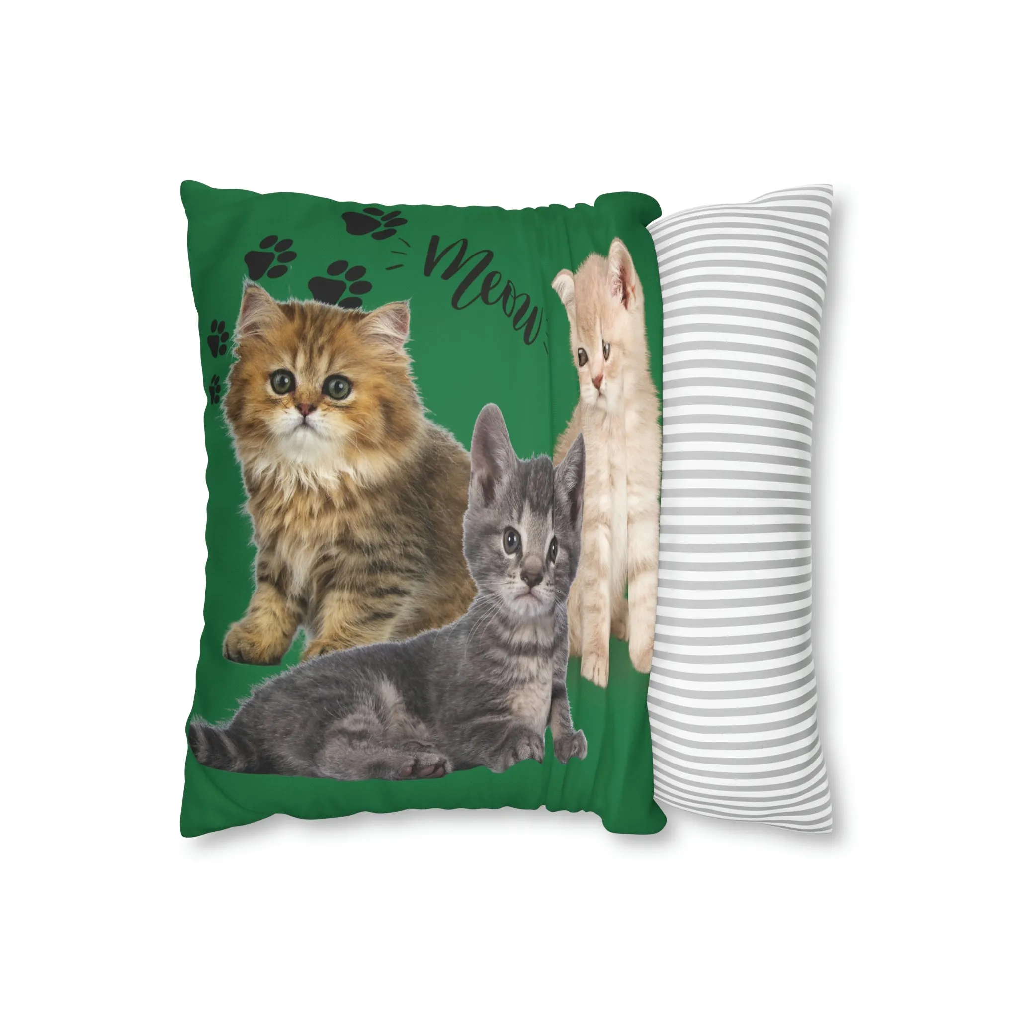 Three Persian Cats Meow POD Cat  Faux Suede Square Pillow Case