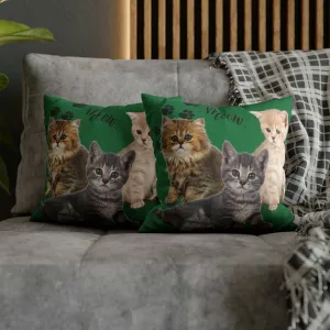 Three Persian Cats Meow POD Cat  Faux Suede Square Pillow Case