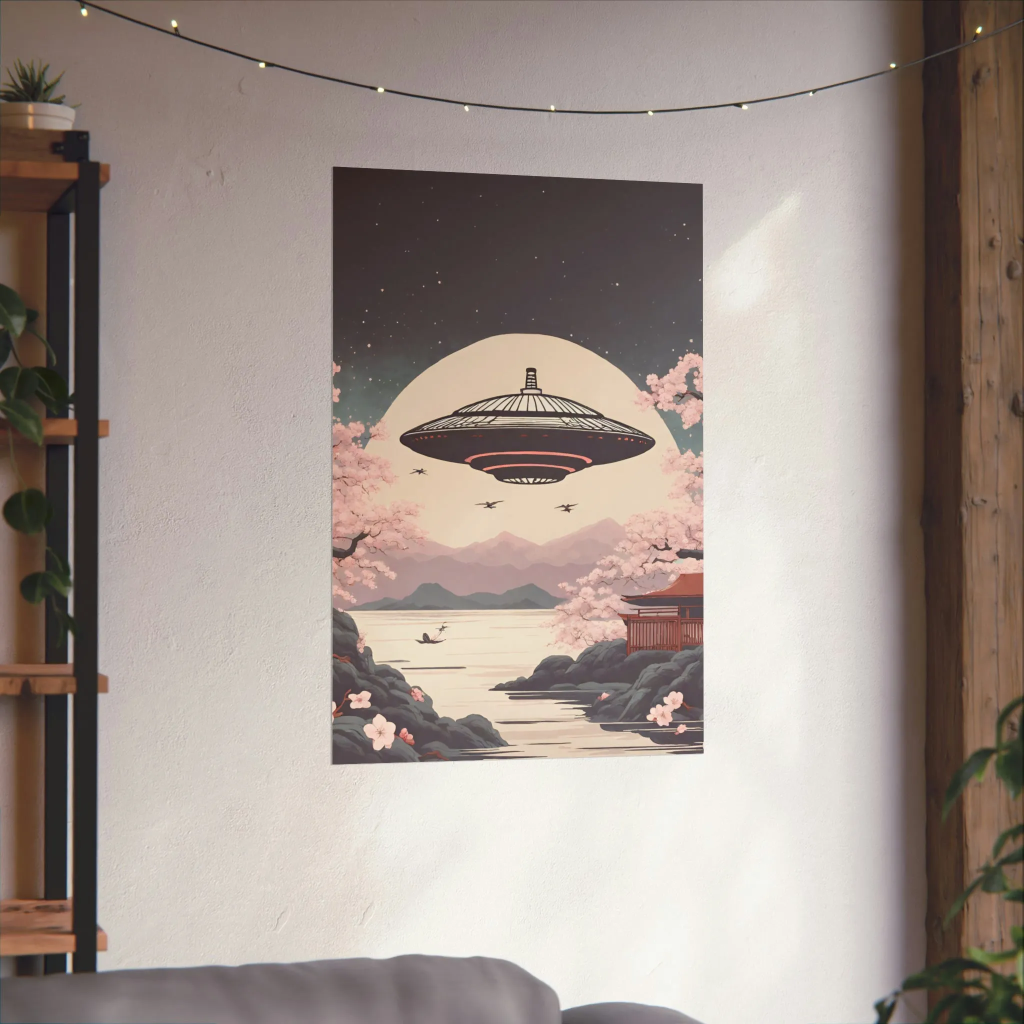 Vintage Japanese UFO Art Poster