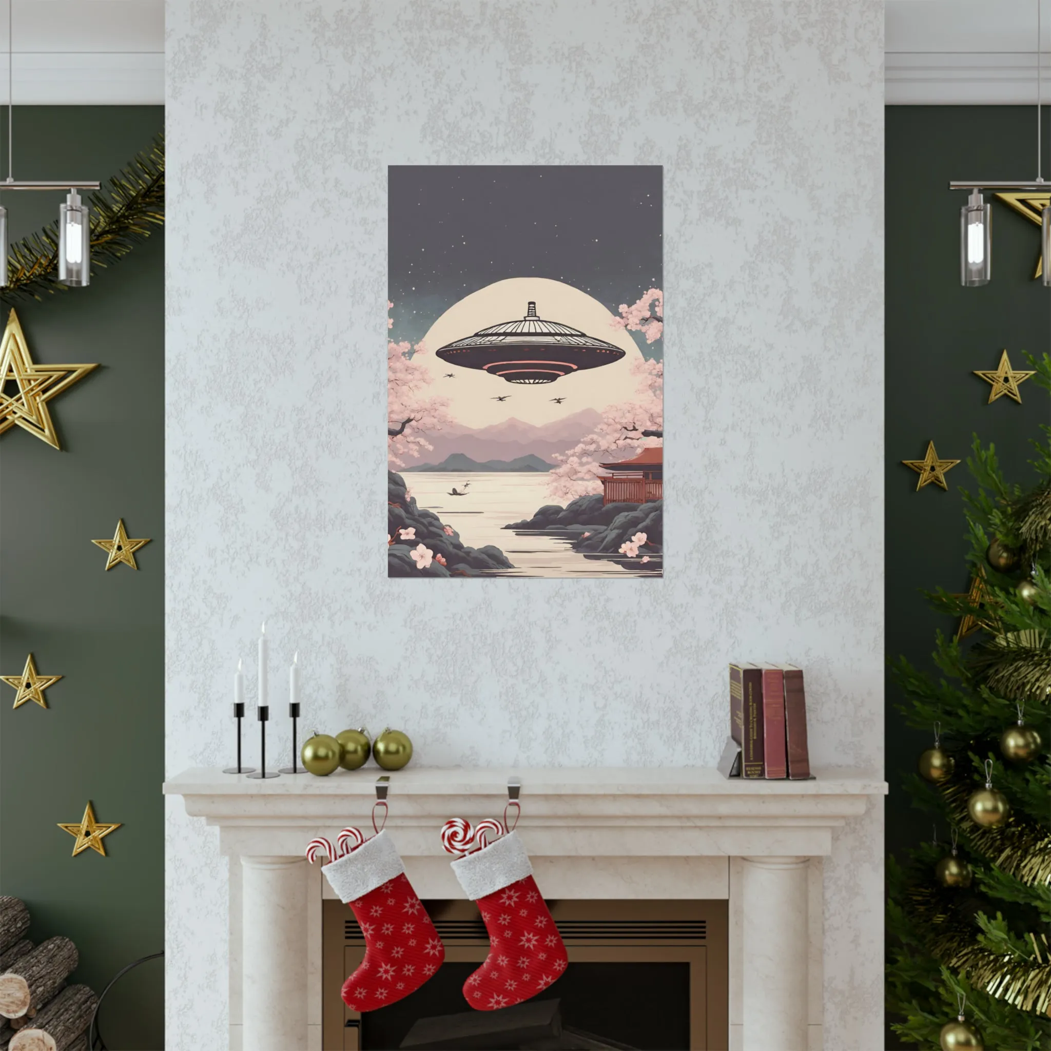 Vintage Japanese UFO Art Poster