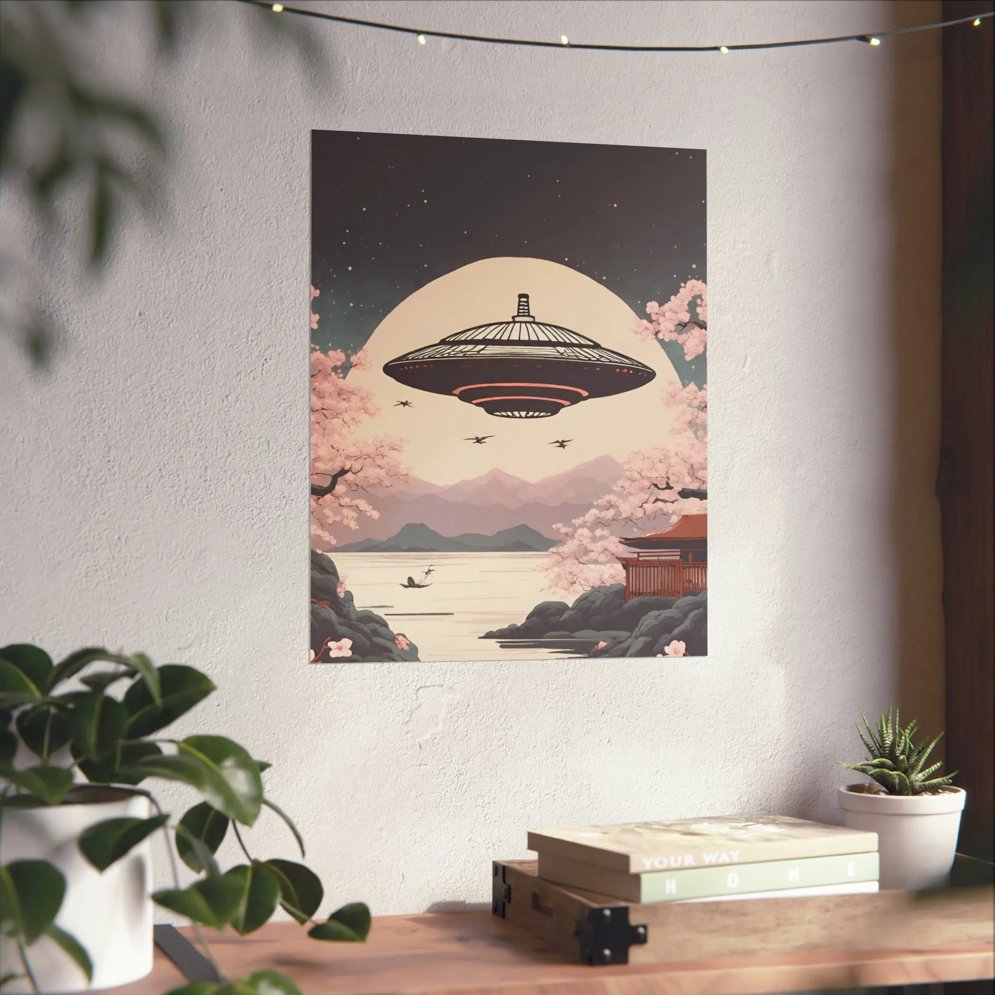 Vintage Japanese UFO Art Poster