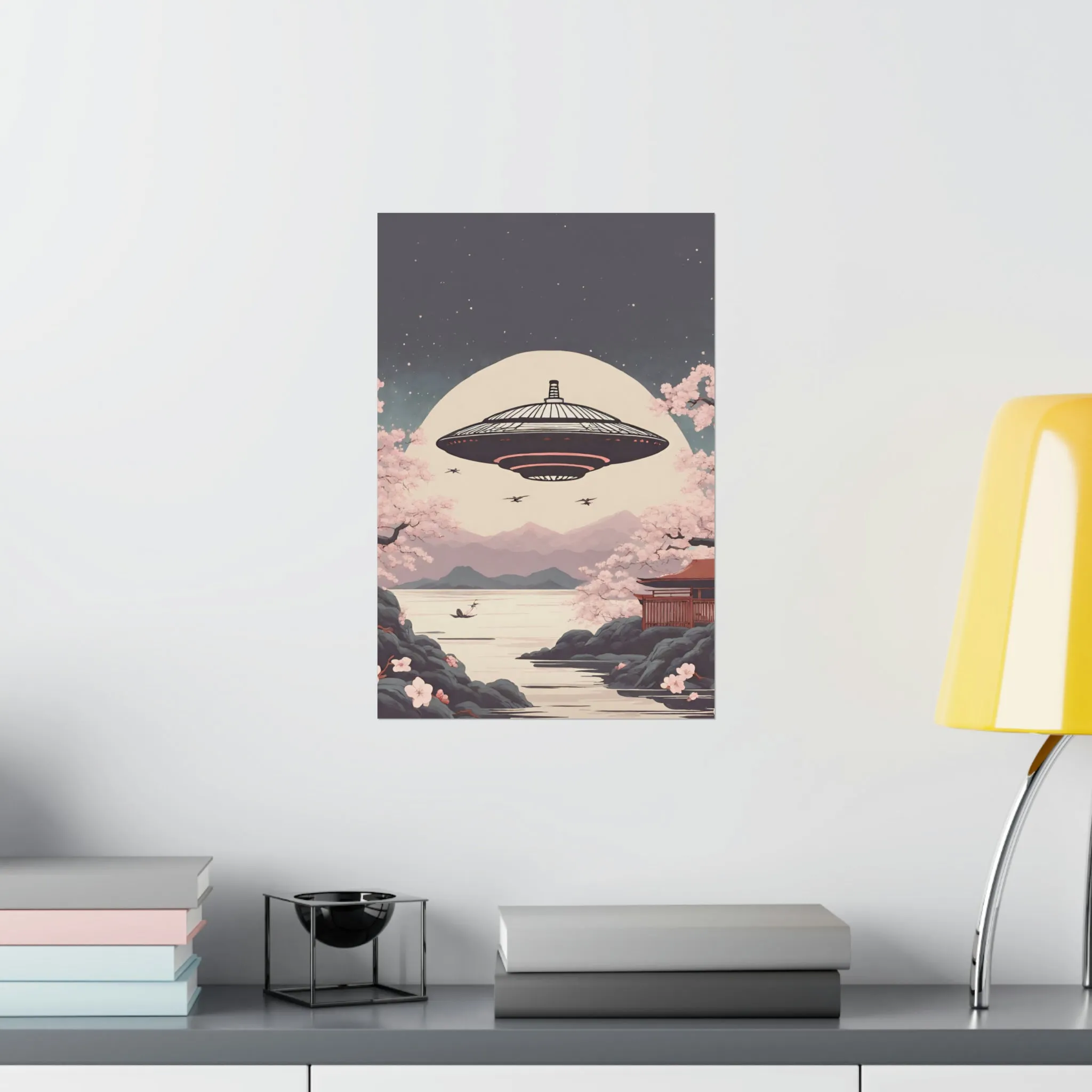 Vintage Japanese UFO Art Poster