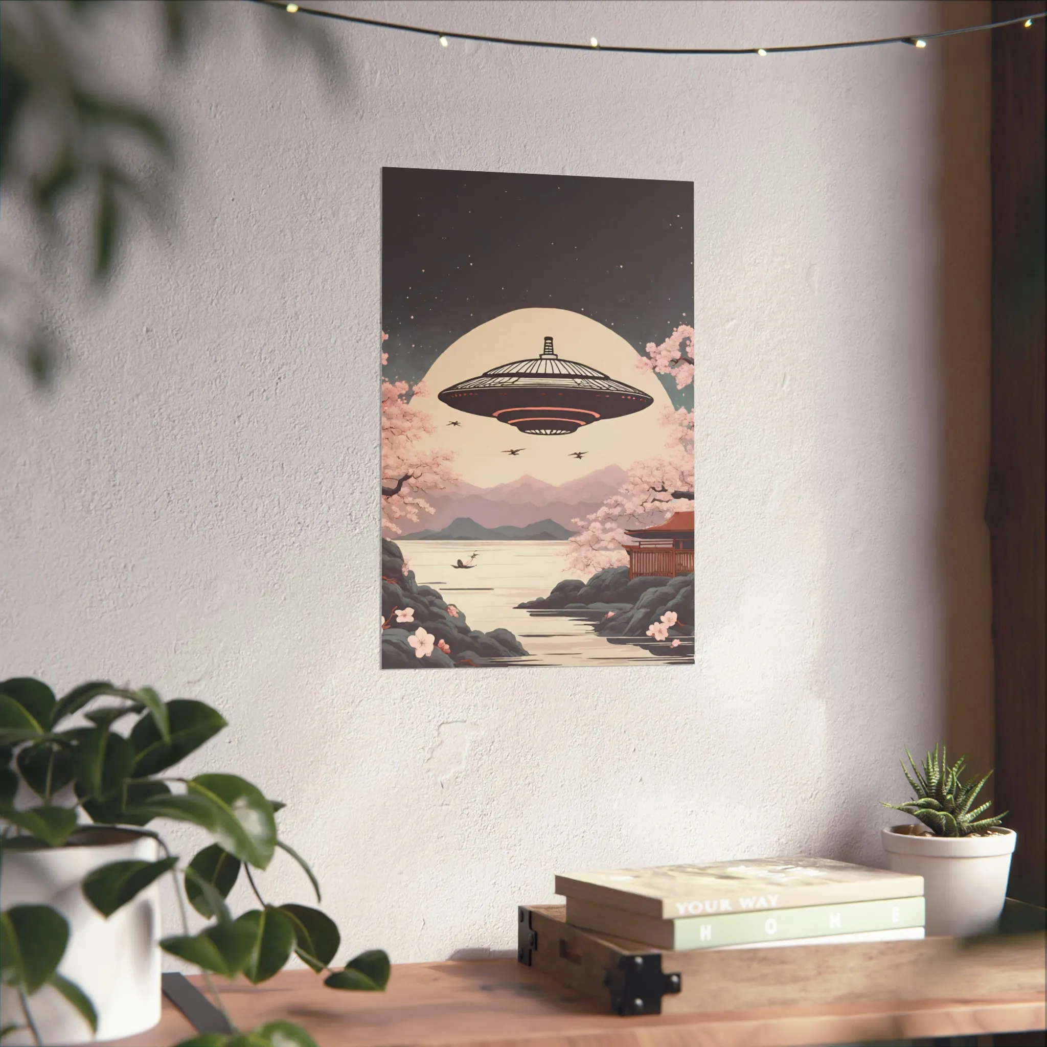 Vintage Japanese UFO Art Poster