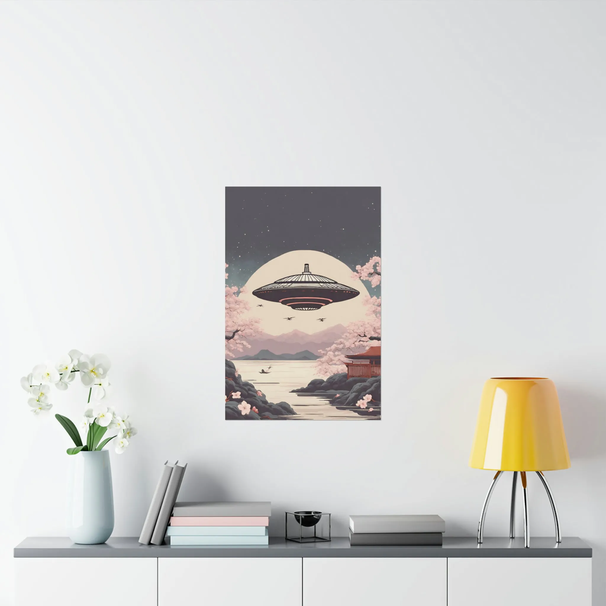 Vintage Japanese UFO Art Poster