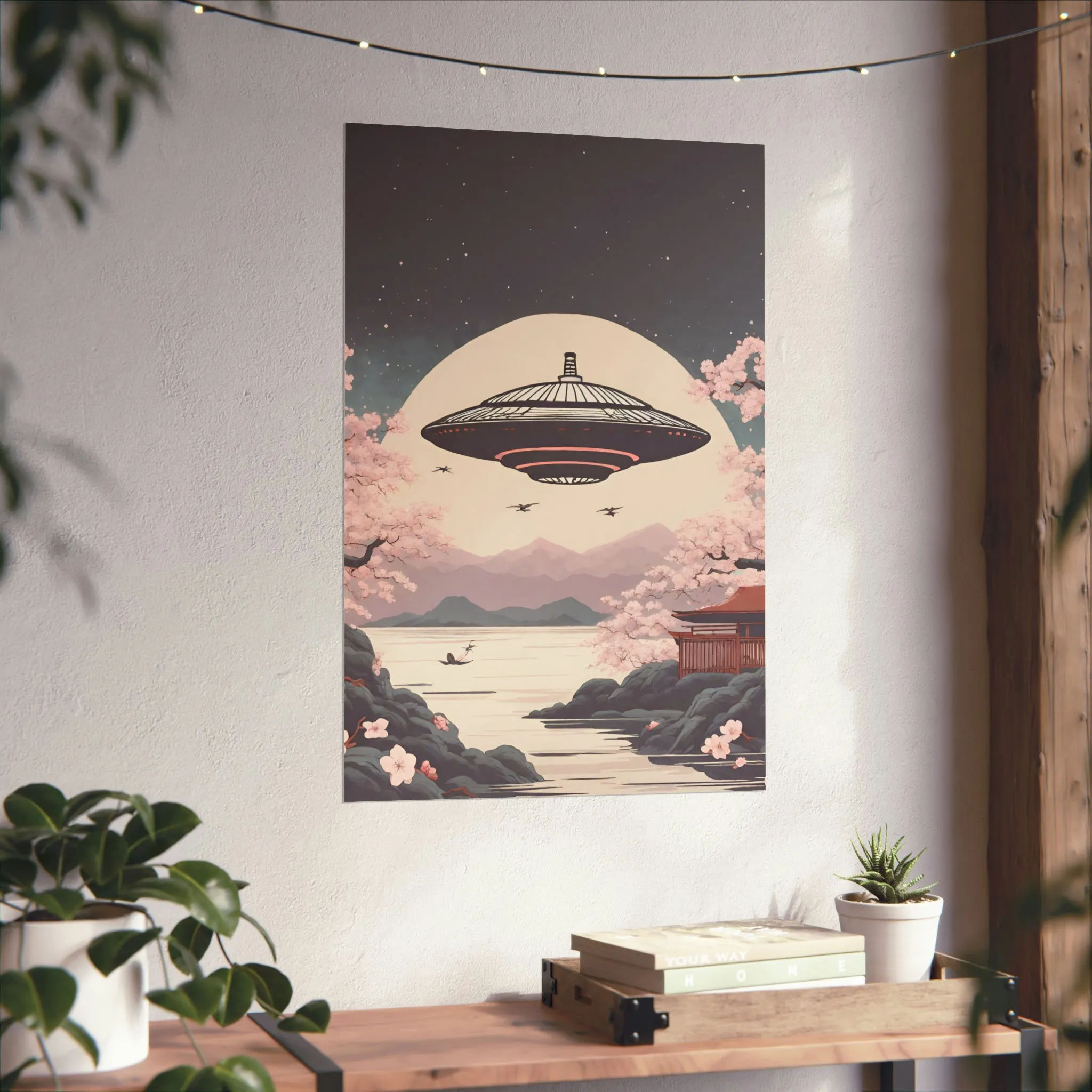 Vintage Japanese UFO Art Poster