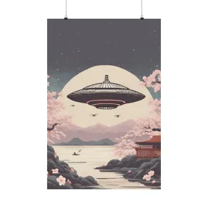 Vintage Japanese UFO Art Poster