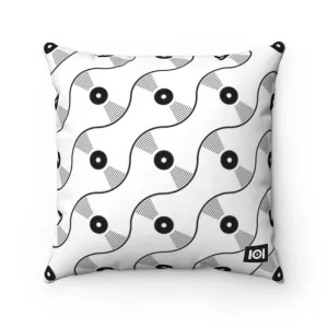 VINYL 01 PATTERN PILLOW - WHITE