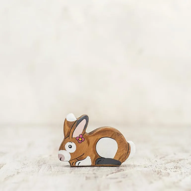 Wooden Caterpillar Easter brown bunny