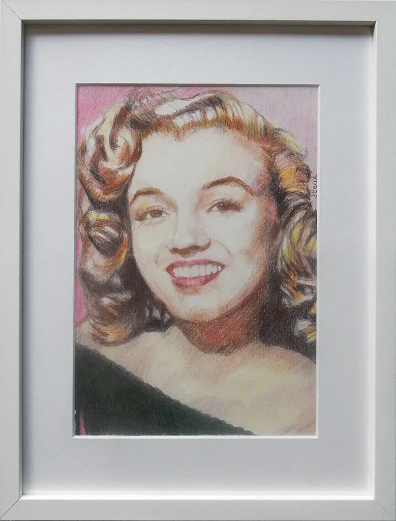 Young Marilyn actor portrait drawing by Stella Tooth