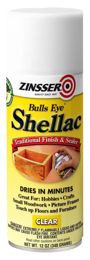 Zinsser 00408 Shellac, Mid-Tone, Clear, Liquid, 12 oz, Can :CAN: QUANTITY: 6